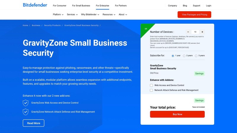 Bitdefender GravityZone Small Business Security