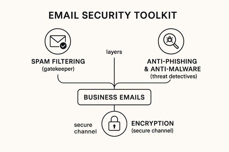 Infographic about email security solutions