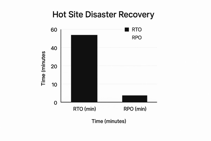 Infographic showing key data about Hot Site Disaster Recovery