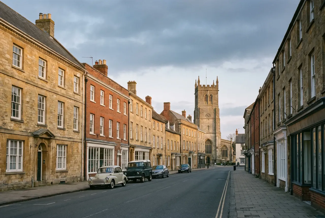 Georgian high street in a Dorset county town, illustrating local IT support in Dorchester from HGC IT Solutions