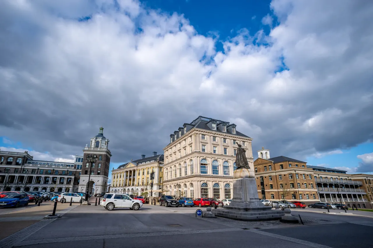 Queen Mother Square in Poundbury, Dorchester, Dorset